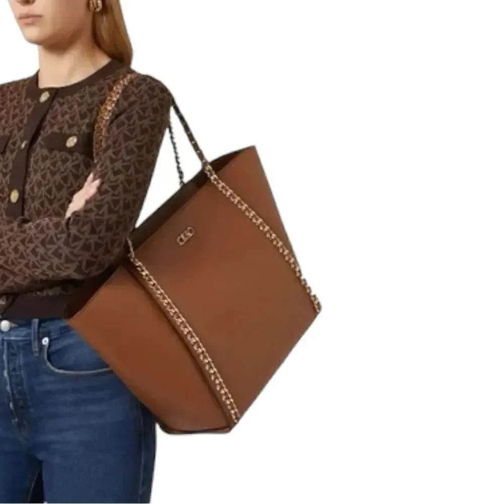 MICHAEL Michael Kors Westley Large Top Zip Chain Tote in Luggage Color
